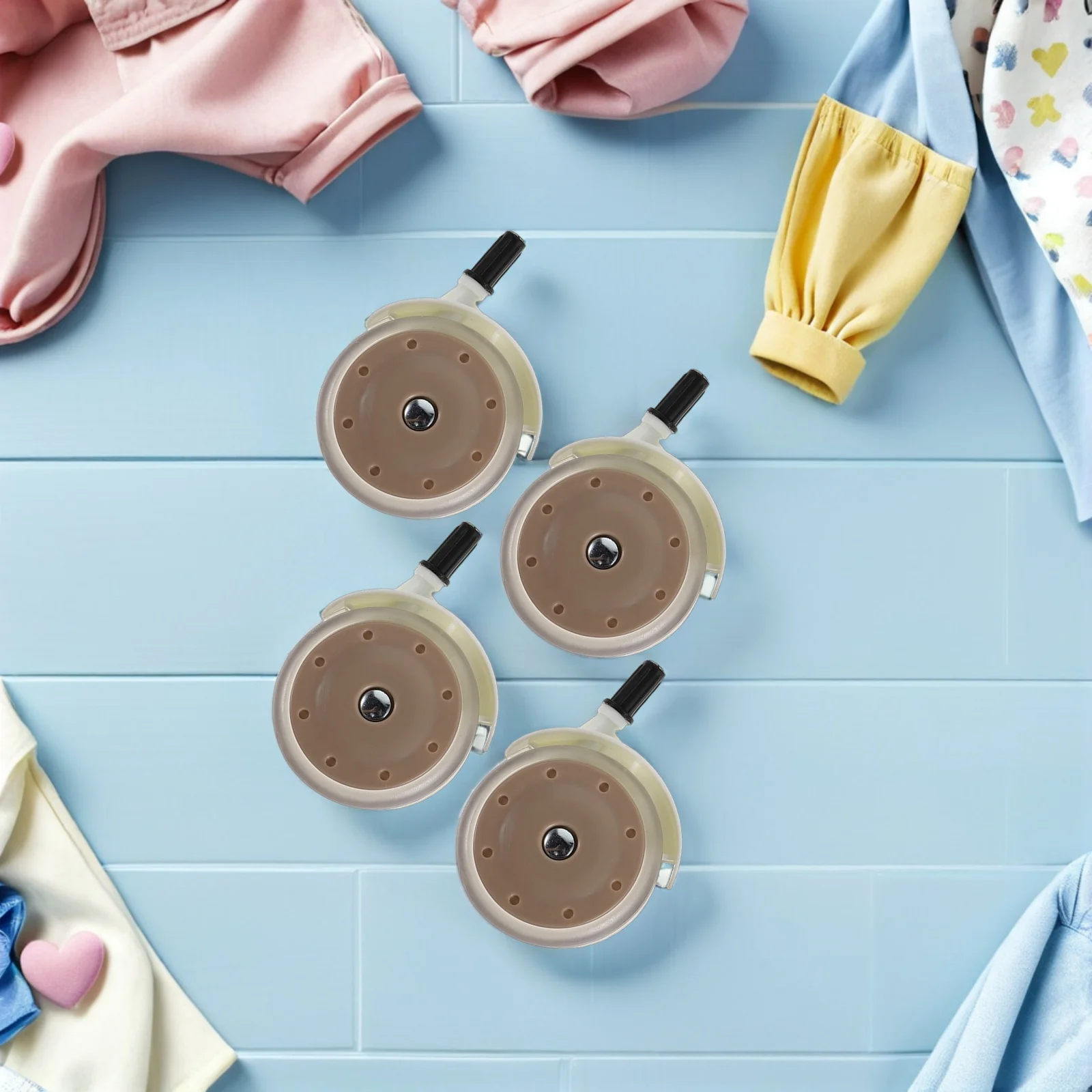 4 قطعة عجلات مشاية للأطفال استبدال عجلة دوارة متينة لعربة عربة عربة عربة النقل السلس المتداول على بلاط الخشب الصلب