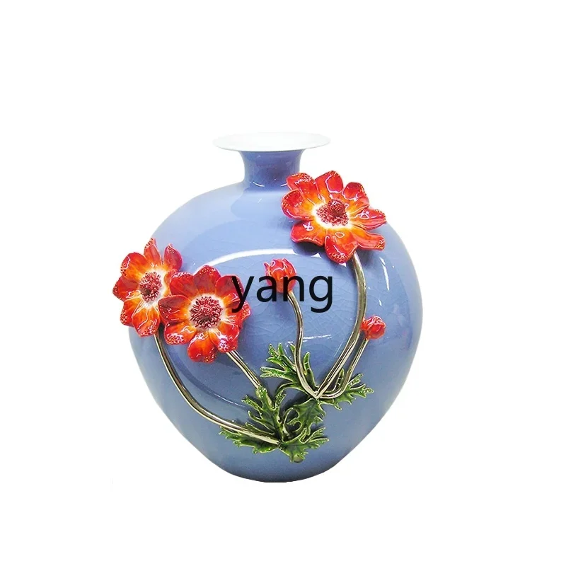 

L'm'm enamel colored glazed ceramic vase ornament living room entrance decoration