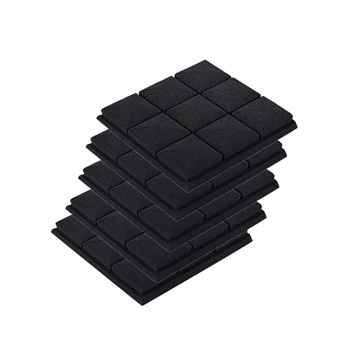 Acoustic Foam Panels, 5 Pack 30x30x5cm Mushroom Studio Wedge Tiles, Sound Panels Sound Proof Foam Panels,Black