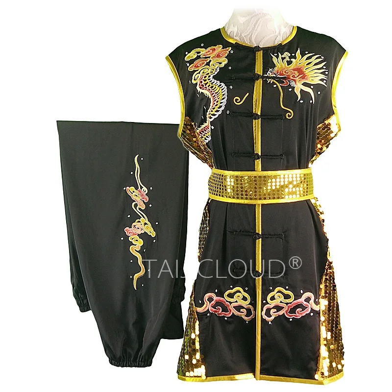 زي فنون الدفاع عن النفس بقبضة جنوبية (Nanquan) مصنوع خصيصًا للرجال والنساء - أداء الكونغ فو المطرز والممارسة