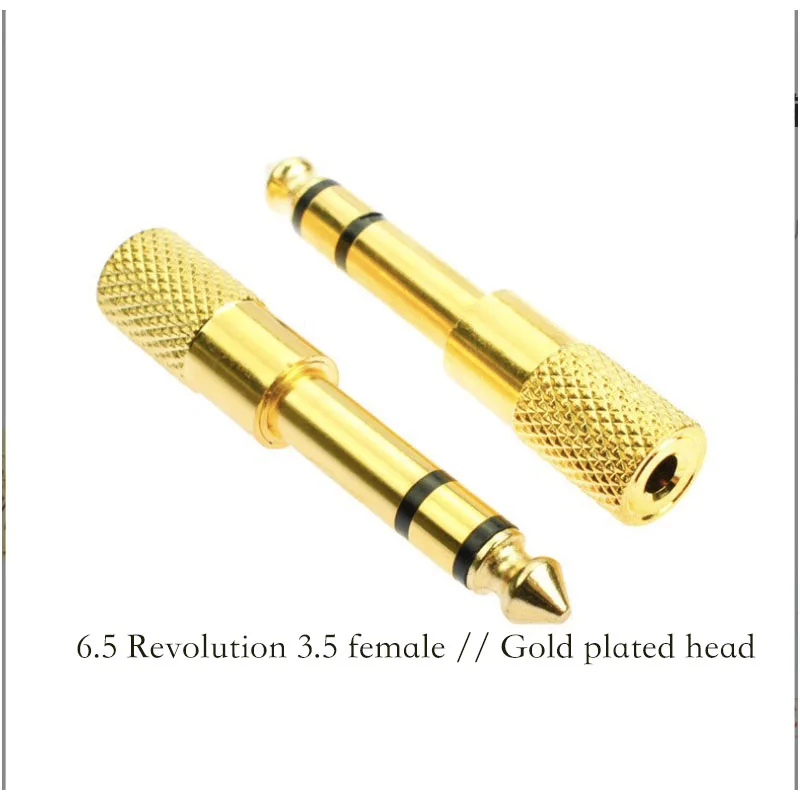 6.5 revolution 3.5 Female 6.5mm to 3.5mm audio adapter MIC power amplifier converter head gold plated