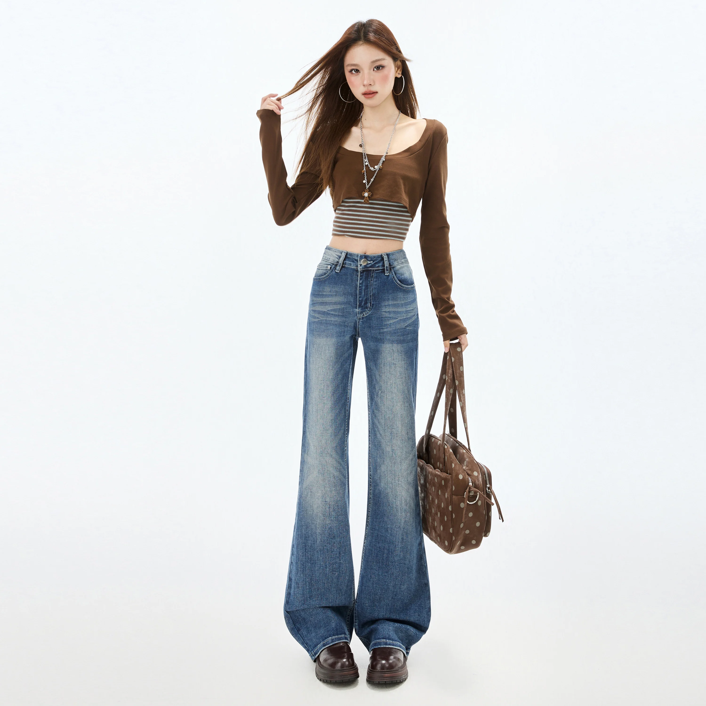 Y2k Jeans Women Pants Vintage Spring Low Rise Flare Denim Trousers Slim Fit Stretch Retro Bootcut Chic