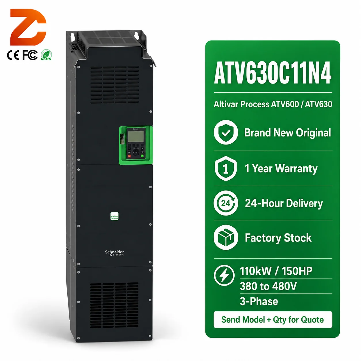 Original  ATV630C11N4 Variable Frequency Drive 110kW 150HP AC Drive Frequency Converter Industrial Process Automation