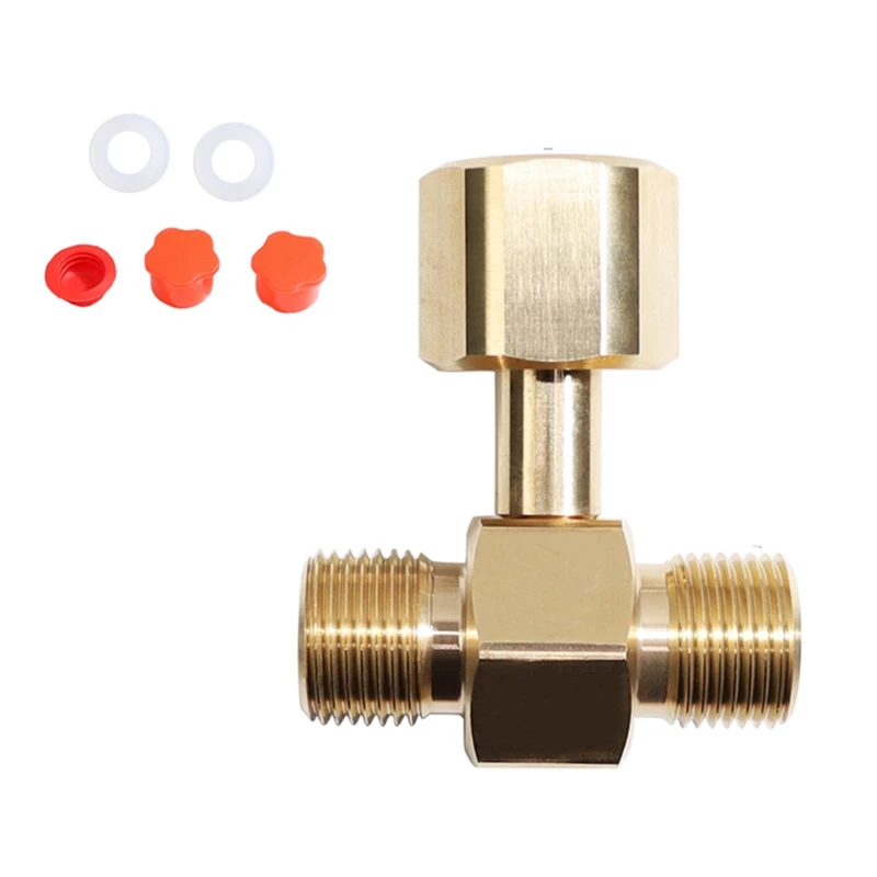 

CO2 Tank Adapter Soda Cylinder Brass CO2 Cylinder Tank W21.8-14 Adapter Converter Tee Adapter T-Adapter