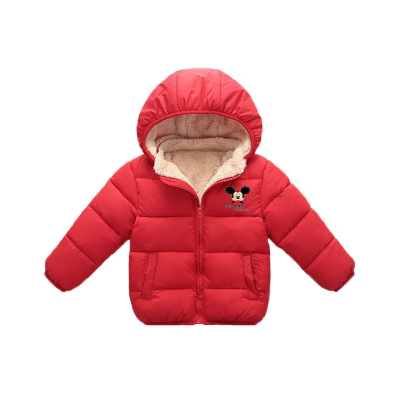 

Детский пуховик с капюшоном «Микки», детское зимнее пальто, повседневная однотонная теплая зимняя одежда для детей, милая теплая одежда для детей