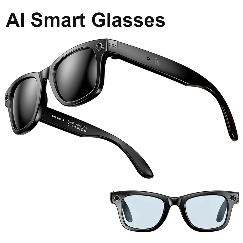 

AI Smart Glasses With Camera Polarized Sunglasses Mini Camera Video Recorder IP67 Waterproof Wireless Bluetooth Call Glasses