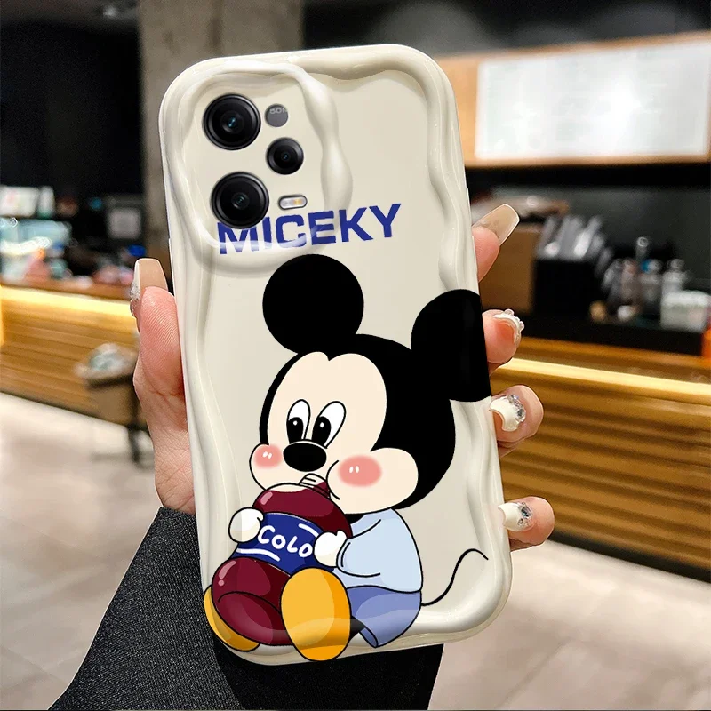 Funda ondulada de Mickey Mouse de Disney para Xiaomi Redmi Note 14 13 12 11 10 9 Pro Plus 14S 12S 11S 10S 9S Redmi 14C 14R 13C 12 4G 5G