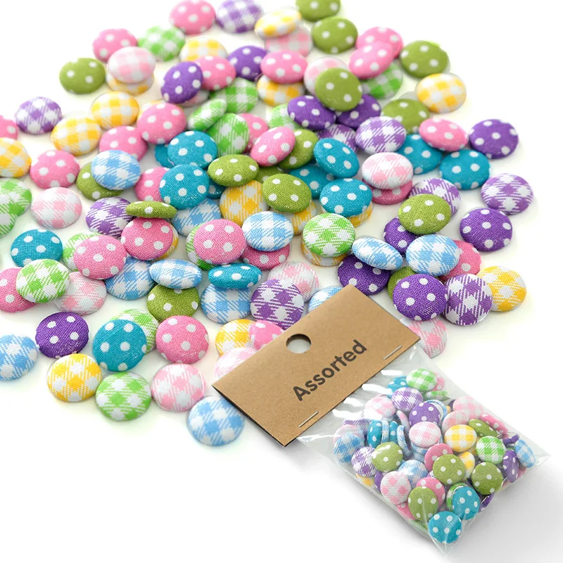 

Polka Dot Cloth Flat Buckle Diy Handmade Jewelry Earring Material Mobile Phone Case Hair Accessories Button Accessories