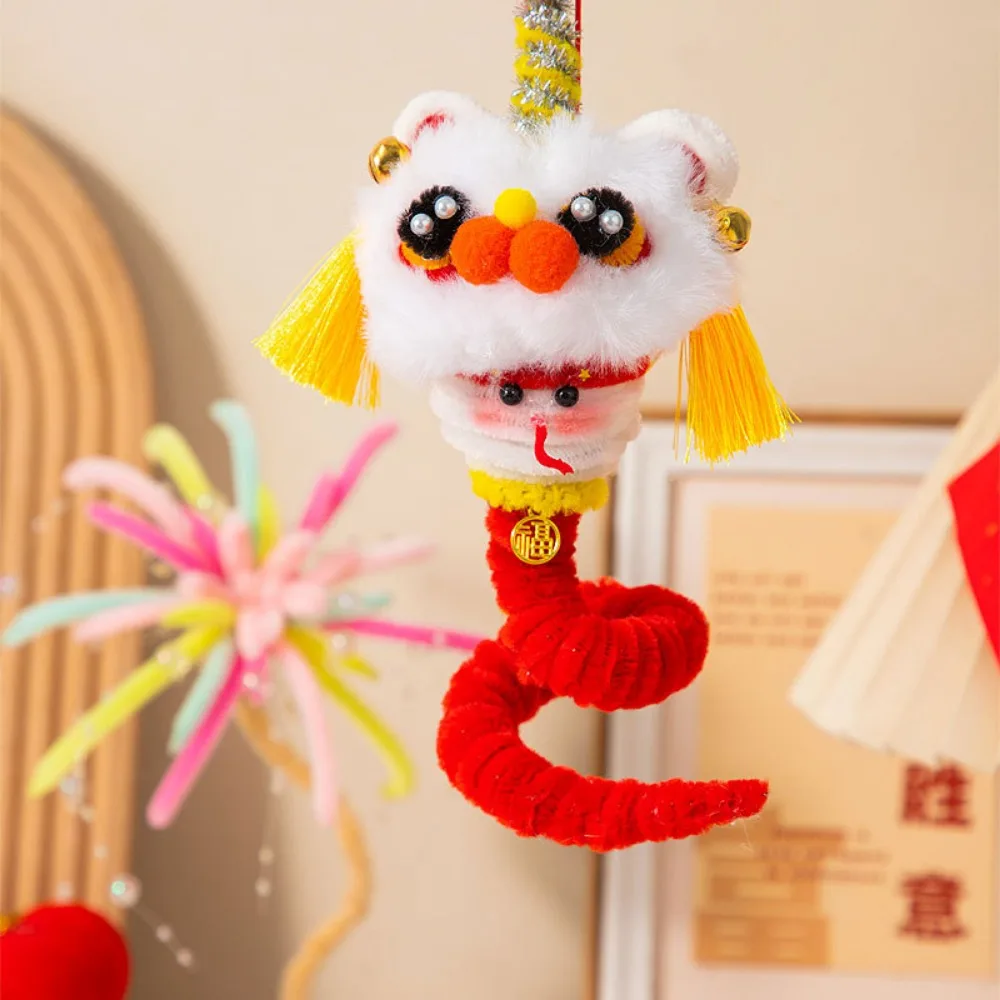 

Материал посылка DIY игрушка для танца льва железная проволока полоска палочка благословение китайский зодиак змея декор маленький колокольчик поворотный провод