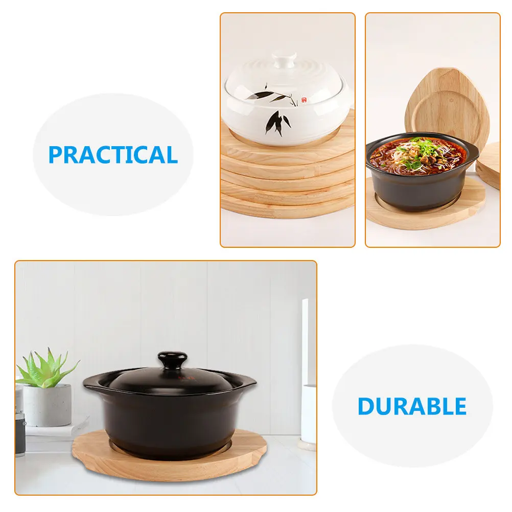Wooden Casserole Tray Premium Solid Wood Pot Mat Heat Insulation Holder Tableware Pad Multi Function Pot Holder Kitchen