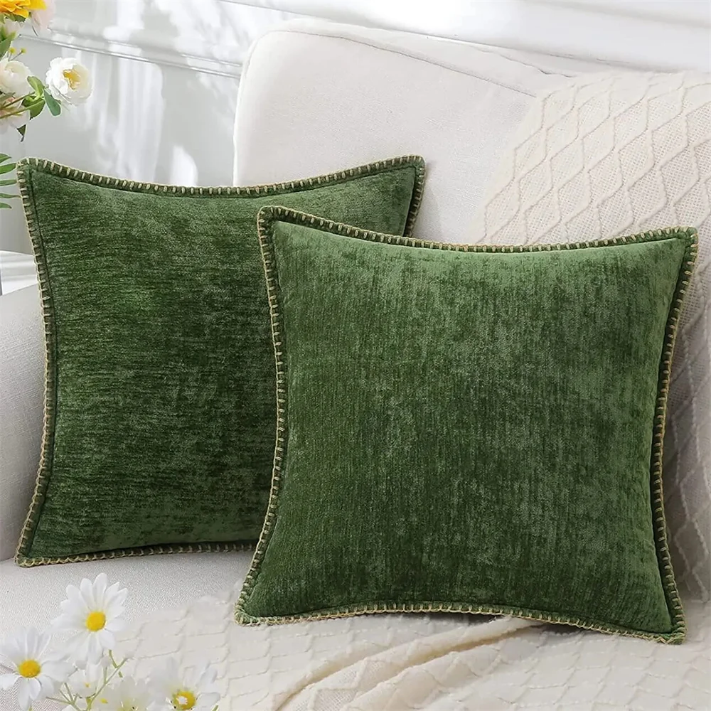 Homaxy Chenille Cushion Cover 50x50cm Velvet Decorati Throw Pillow Cover Soft Luxury Pillowcase For Sofa Decor Pillow Case 40x40