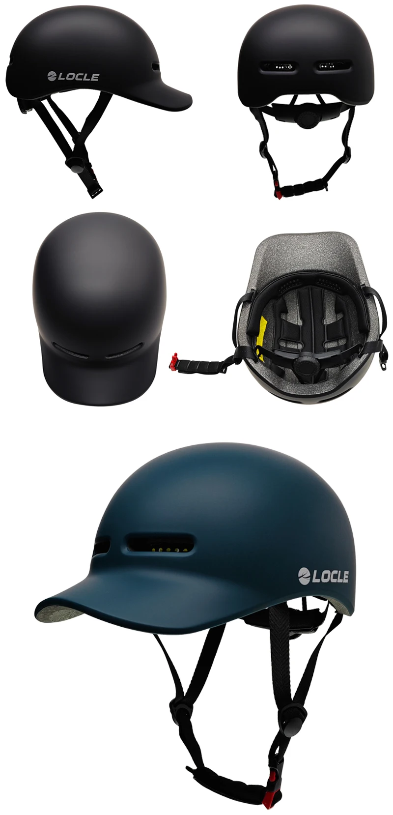 LOCLE Ultraleichter Fahrradhelm im Kappenstil mit Sonnenblende für Herren und Damen, In-Mold-Mountainbike-MTB-Fahrradhelm – Detail 5