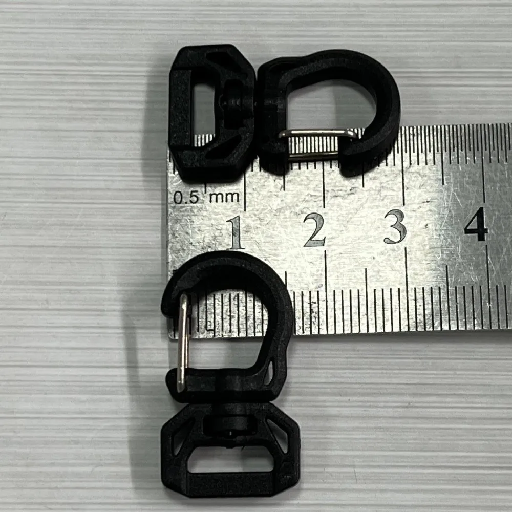 

10pcs 360-degree Outdoor Rotating Hook Plastic Portable Ribbon Adjustment Buckle 10mm Multi-functional Climbing Buckle