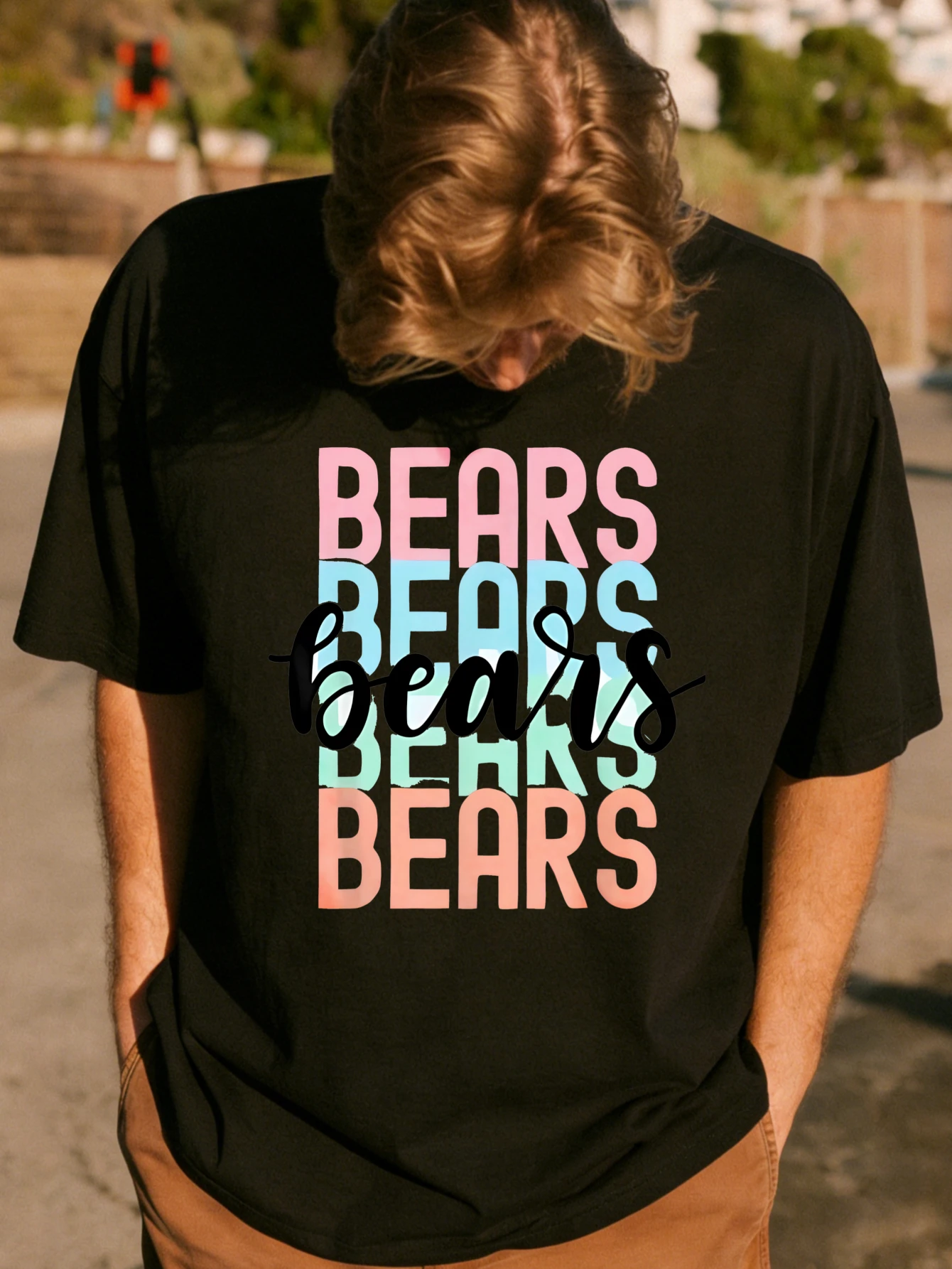 Mens T Shirts Bears Printed Cotton Oversized Short Sleeve Graphic Funny T Shirt Men Summer Casual Everyday T Shirt For Men