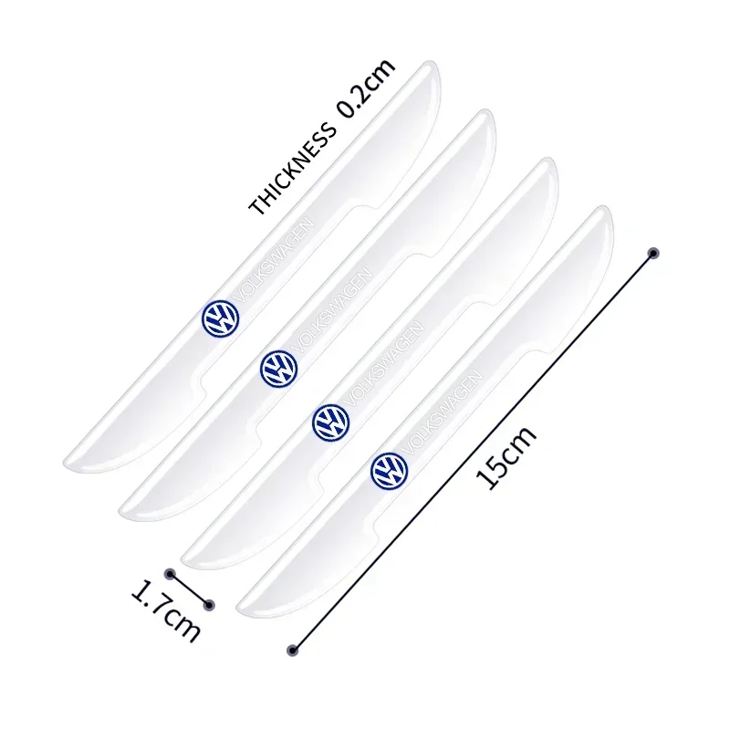 4PCS Transparent Car Door Anti-collision Protector Bumper Strip Sticker For Volkswagen VW Golf 4 6 7 GTI Tiguan Passat B5 B6 view 4