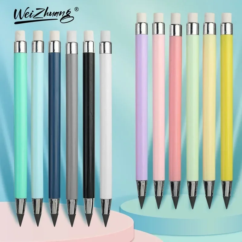 Imagem -03 - Eternal Pencil For Kids Unlimited Writing Drawing Pen sem Tinta Lápis Infinito Material Escolar Papelaria Art Sketch pc Pcs 12 Pcs