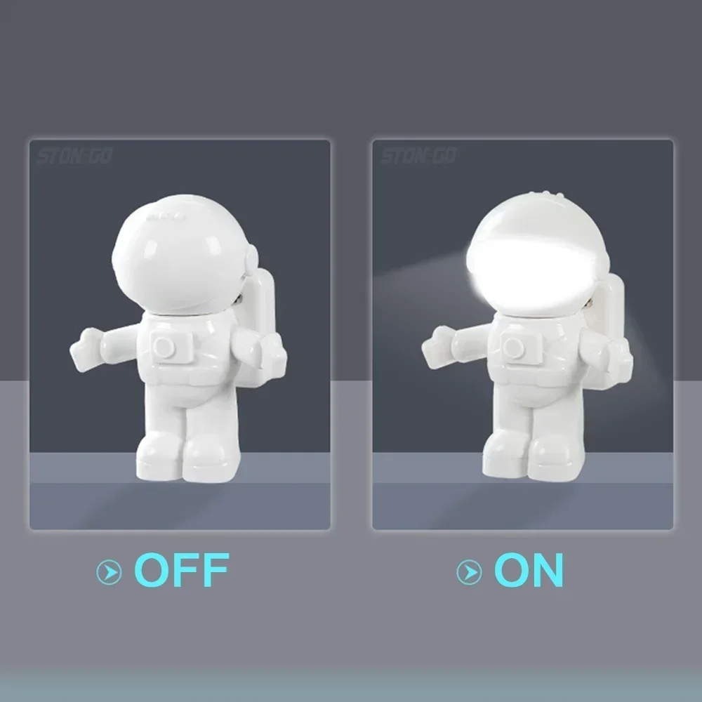 STONEGO Novelty Spaceman Usb Night Light Astronaut Led Night Light Creative Usb Book Light Computer Desk Light