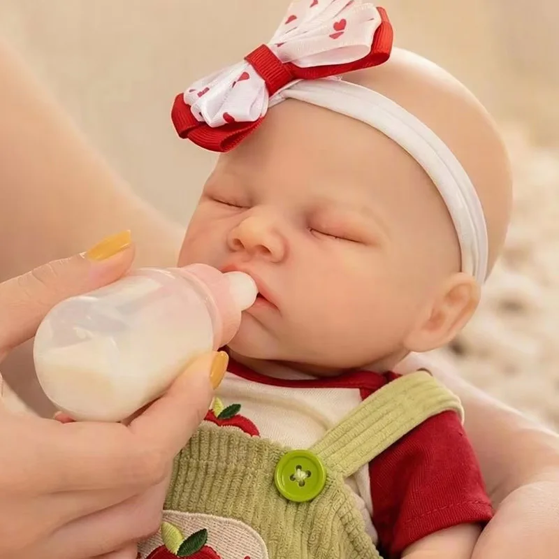 Strechable Mouth Can Open Collectible Art Doll 13inch in Silicone Version Elastic Solid Silicone August Baby Doll