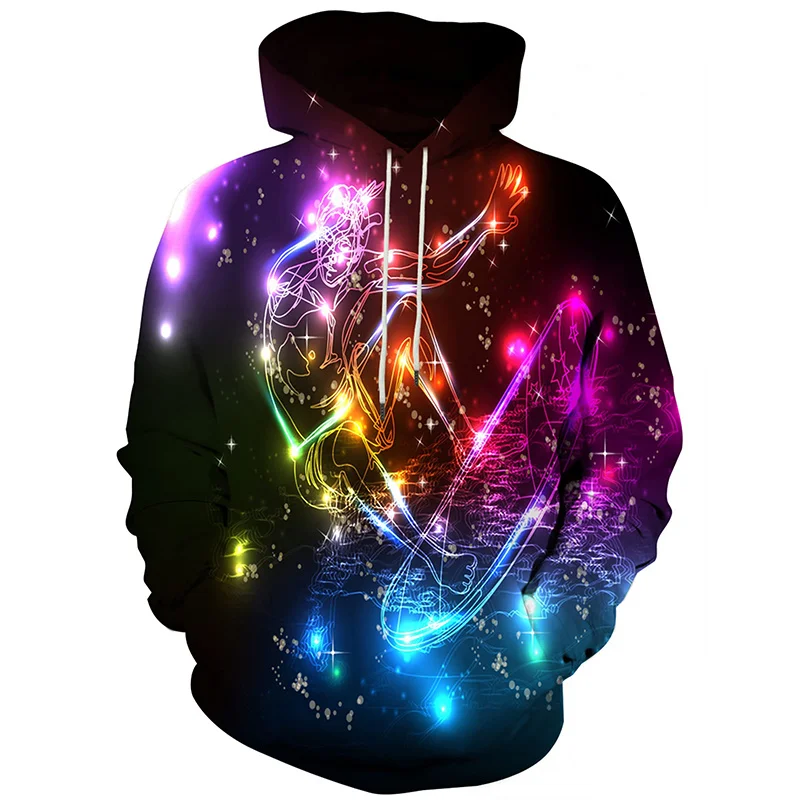 Geometry Dog Dinosaur Graphic Hoodie For Men Colorful 3D Printed Long-Sleeved Pullover Loose Hoodies Sweatshirt Streetwear Tops
