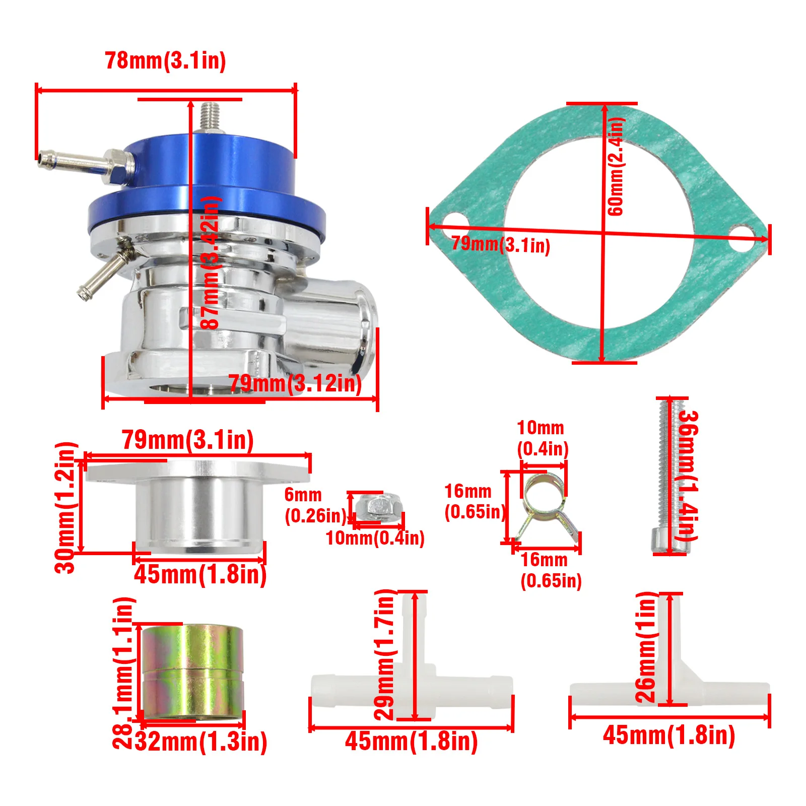 Aluminum Type S Turbo Blow Off Valve & 2.5\