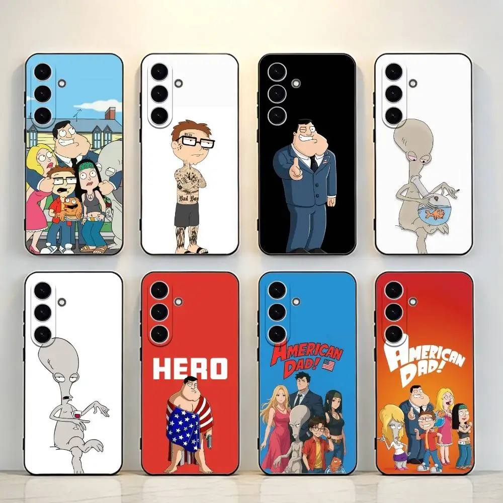 

Comedy Cartoon A-American Dad (6) Black Shell Phone Case For Samsung Galaxy A73,A72,A71,A70,A53,A52,A51,Others Soft Black Shell