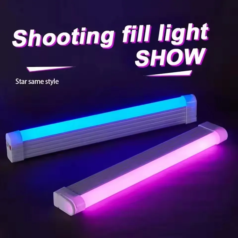الملونة أنبوب ضوء RGB ضوء 17 سنتيمتر/32 سنتيمتر USB ضوء الليل ضوء الأرجواني الأزرق ضوء عصا غرفة LampHandheld معلقة ملء ضوء الصورة