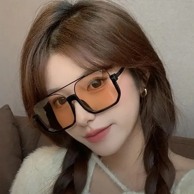 Oversized Punk Square Frame Sunglasses Women Travel Rectangle Brand Sun Glasses Men Beach Eyeglasses Black Shades Glasses