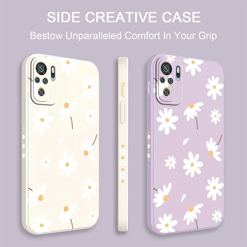 Phone Case For Xiaomi Redmi Note 10 11 12 13 Pro Max Plus 7 8 10S 11S Fashion Cute Daisies Soft Silicone Bumper Shockproof Cover