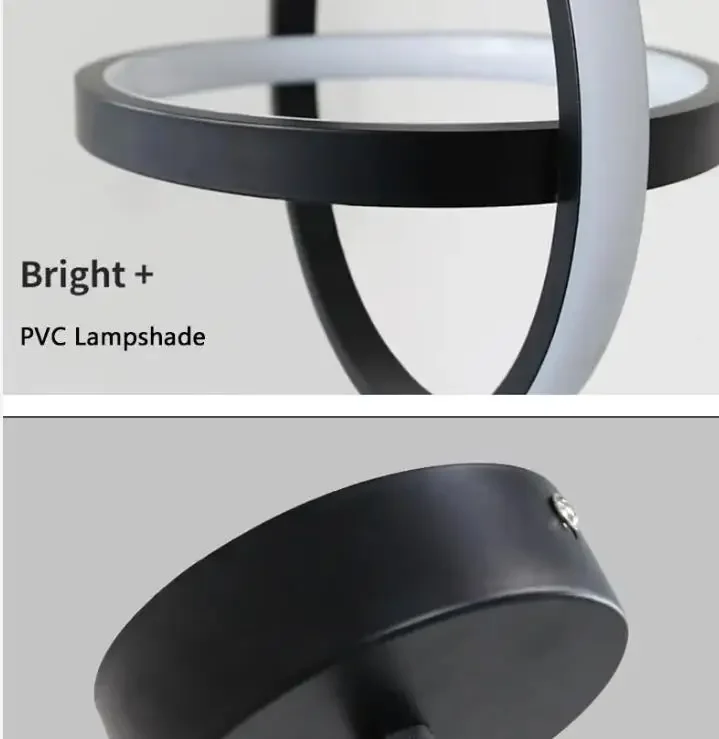 Simple Modern Led chandelier black and white chandelier dining room bedside bedroom hanging lamp