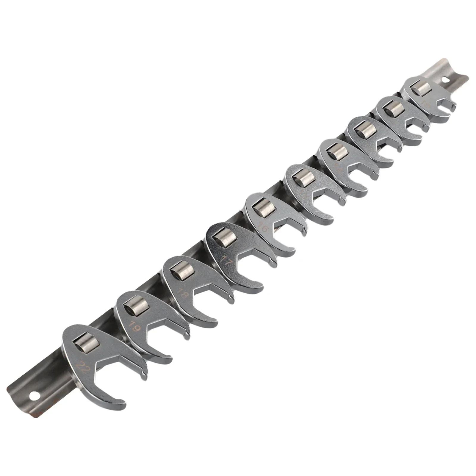 10pcs 3/8Inch Drive Crowfoot Wrench Set 10-22mm Flare Nut Wrenches Chrome Plated Wrenches For Loosening Fastening Nuts And Bolts