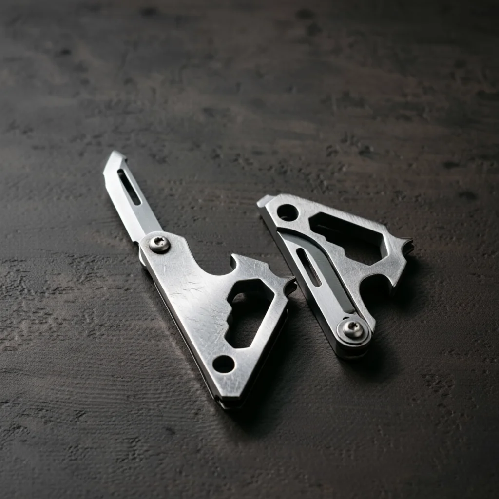 Mini EDC Multitool Keychain, Stainless Steel Pocket Tool with Bottle Opener, Screwdriver and Box Cutter for Daily Use