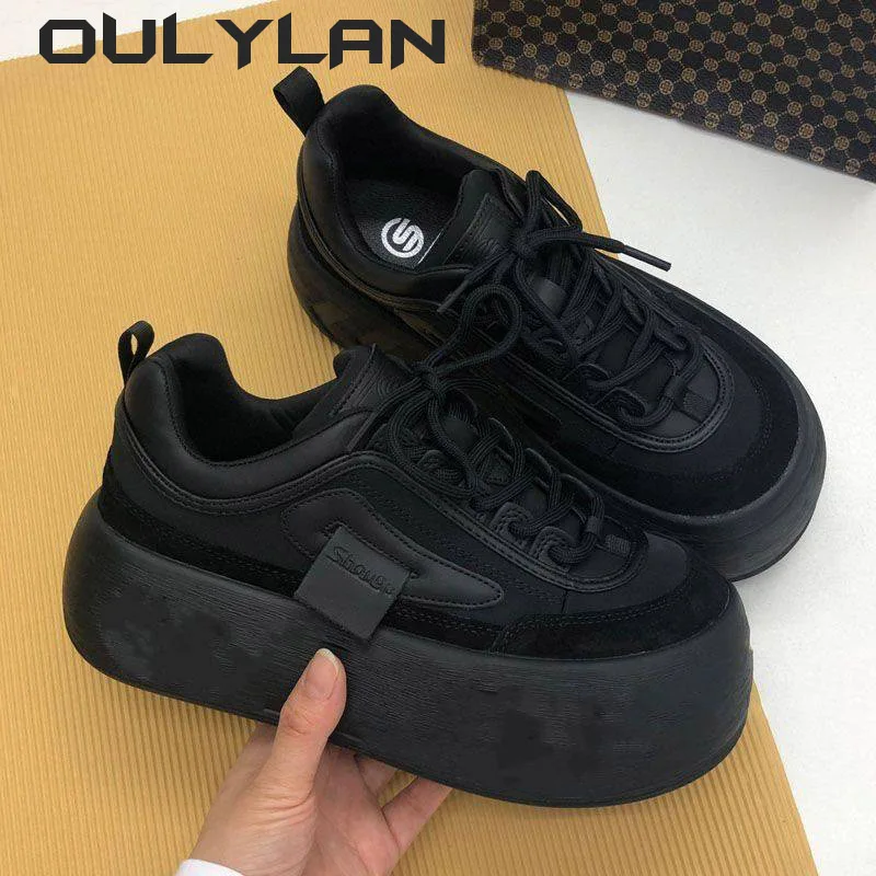 Oulylan Female Winter Chunky Sneakers Warm Casual Vulcanized Shoes Woman High Platform Boots Fashion Lace Up Low Top Sneakers