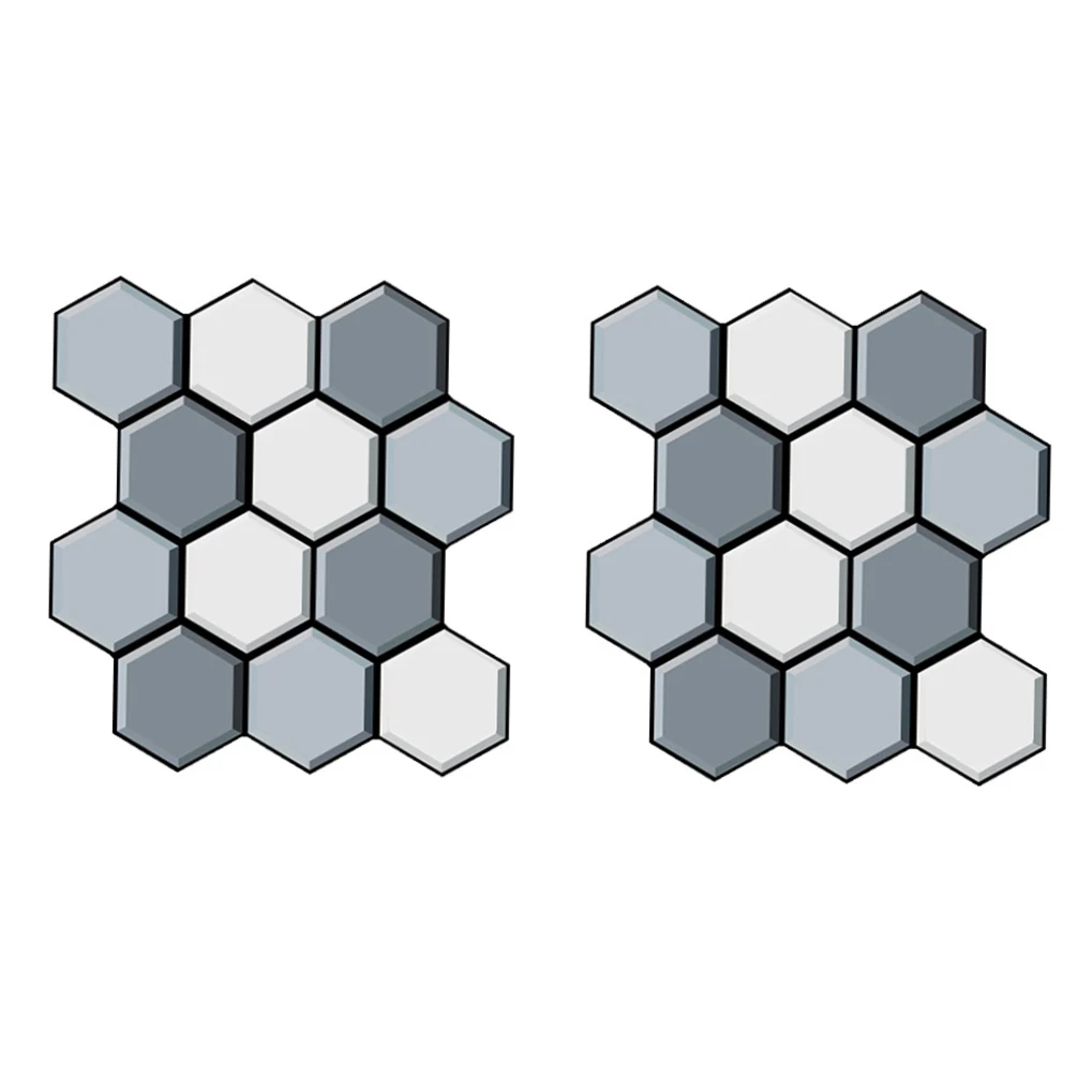 

2 Pcs Hexagon Wall Sticker Flat Surface Stickers Shape Honeycomb Tiles Decors Pvc Unique Background Durable