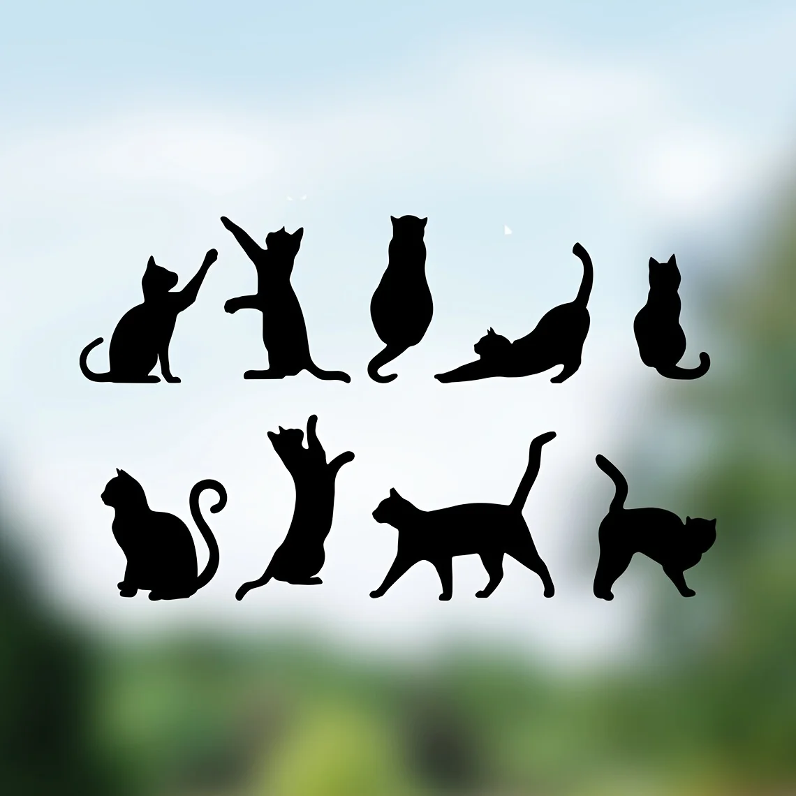 1Pc Multiple Cats Silhouette Vinyl Decal, Funny Pet Sticker for Car, Bicycle, E-bike and Laptop Decor