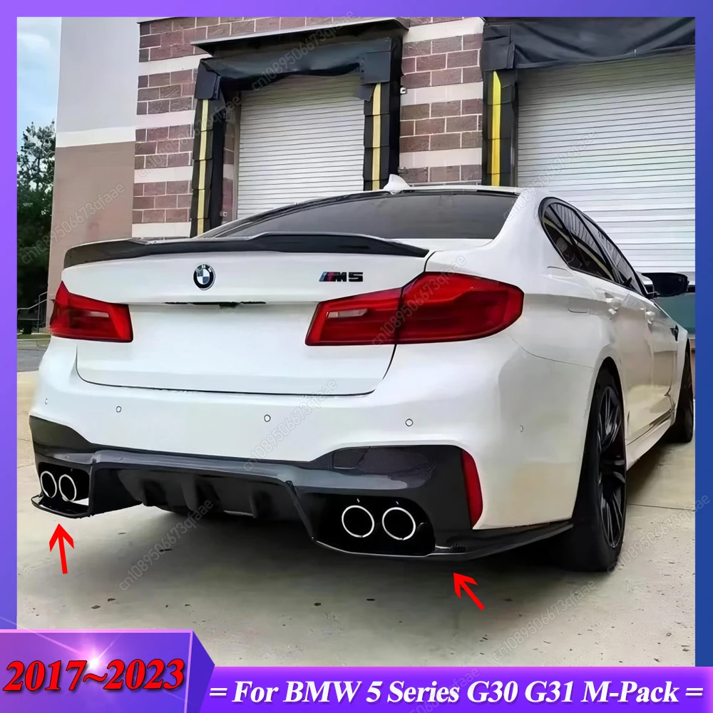 

For BMW 5 Series G30 G31 M-Pack 2017-2023 With M5/CS/Competitive Diffuser Rear Side Splitter Diffuser Spoiler Tuning Gloss Black