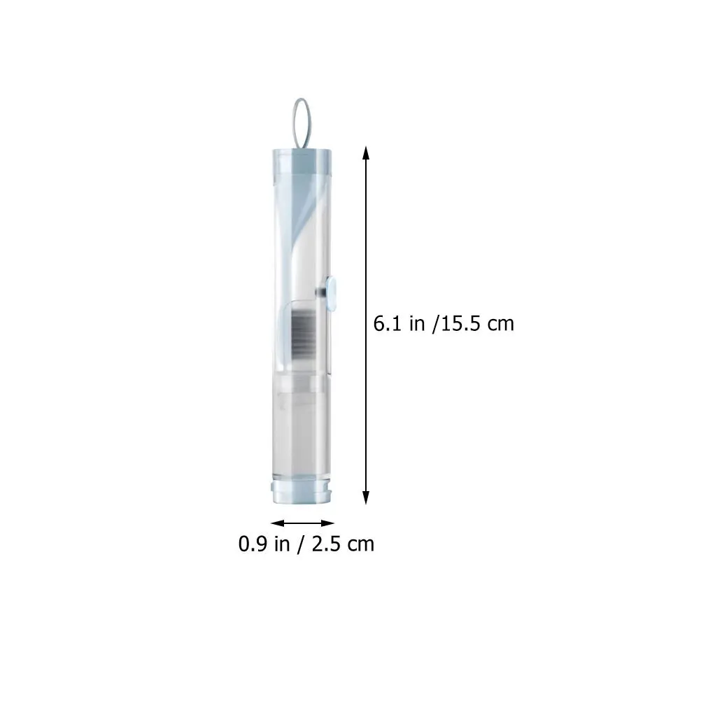 2Pcs Folding Toothbrush Storage Holders Sky-Blue Easy Carry for Travel Business Trips Plastic Toothbrush Cases