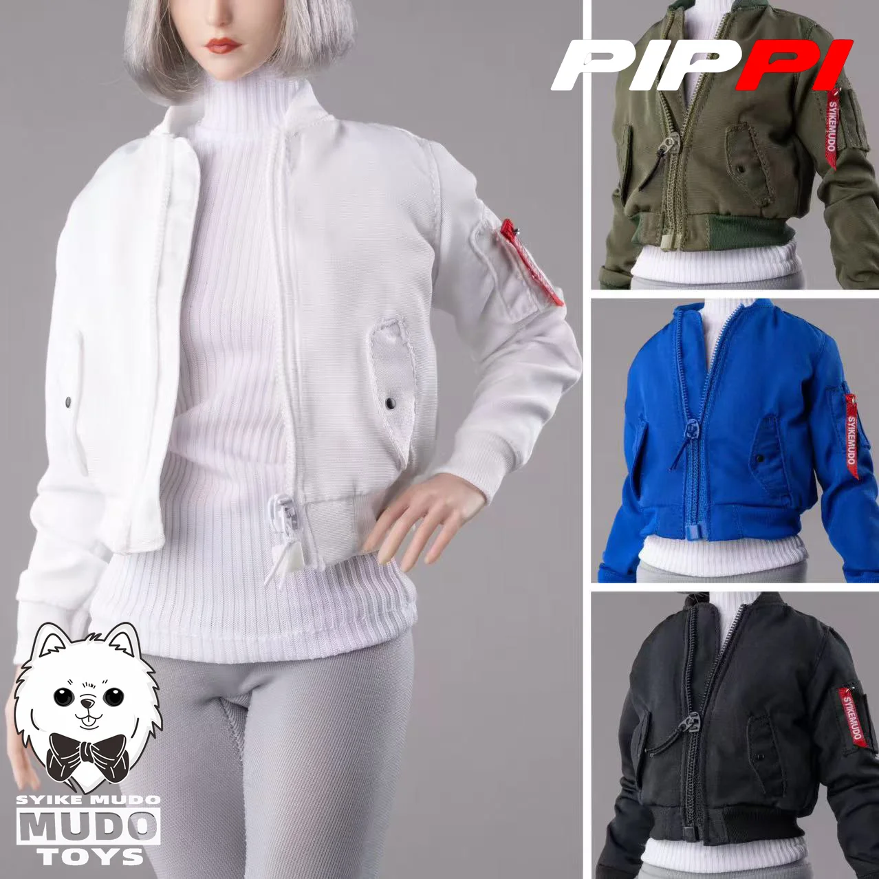 

CTC-010 1/6 Pilot Jacket Couple Jacket Trendy Hoodie Clothes Accessory Model Fit 12” Female Solider Action Figure Body Dolls