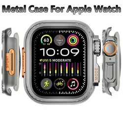 Metalowa osłona do Apple Watch Ultra 1 2 49 mm 45 mm Metalowa obudowa do IWatch Series 10 46 mm 9 8 7 6 5 4 3 SE Ochraniacz ramki 44 mm