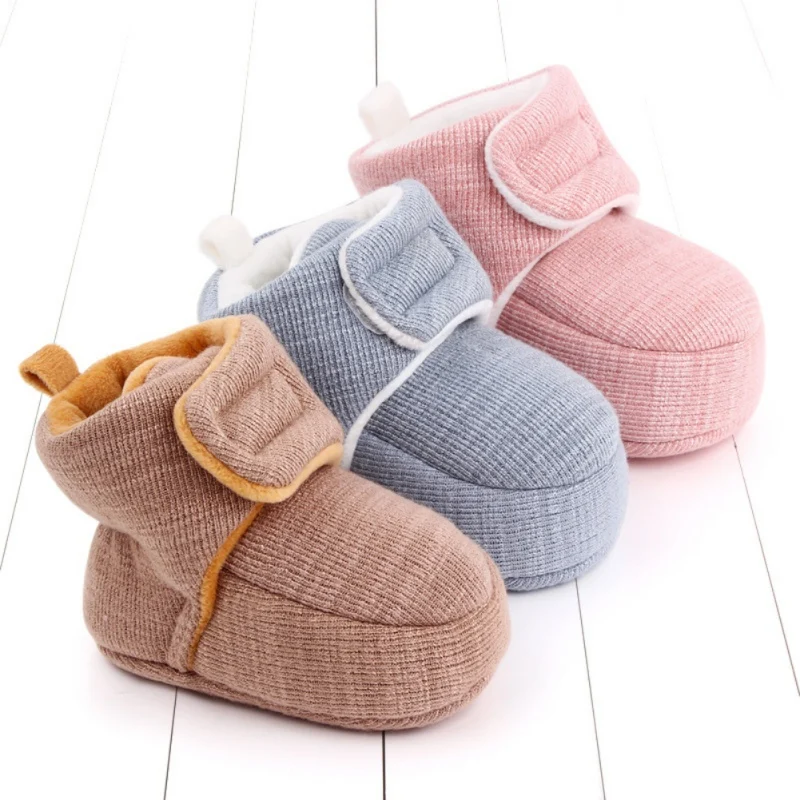 

0-12M Autumn Winter Baby Boots Girl Boys Winter Super Warm Shoes Solid Fashion Toddler First Walkers Kid Warm Shoes