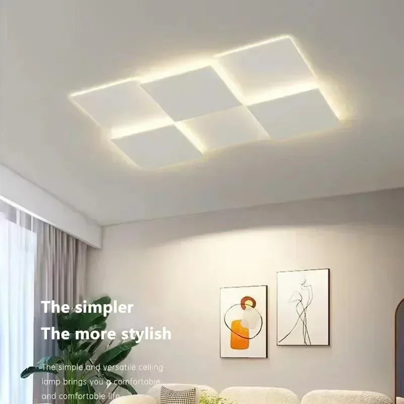 Imagem -02 - Moderno Led Lustre de Teto Lâmpada para Sala Estar Jantar Quarto Varanda Decoração Casa Interior Inteligente Luminária Brilho