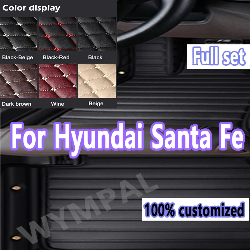 

Luxury Auto Car Floor Mats For Hyundai Santa Fe Five Seats 2013 2014 2015 2016 2017 2018 Foot Pads Carpet Cover Interior mats