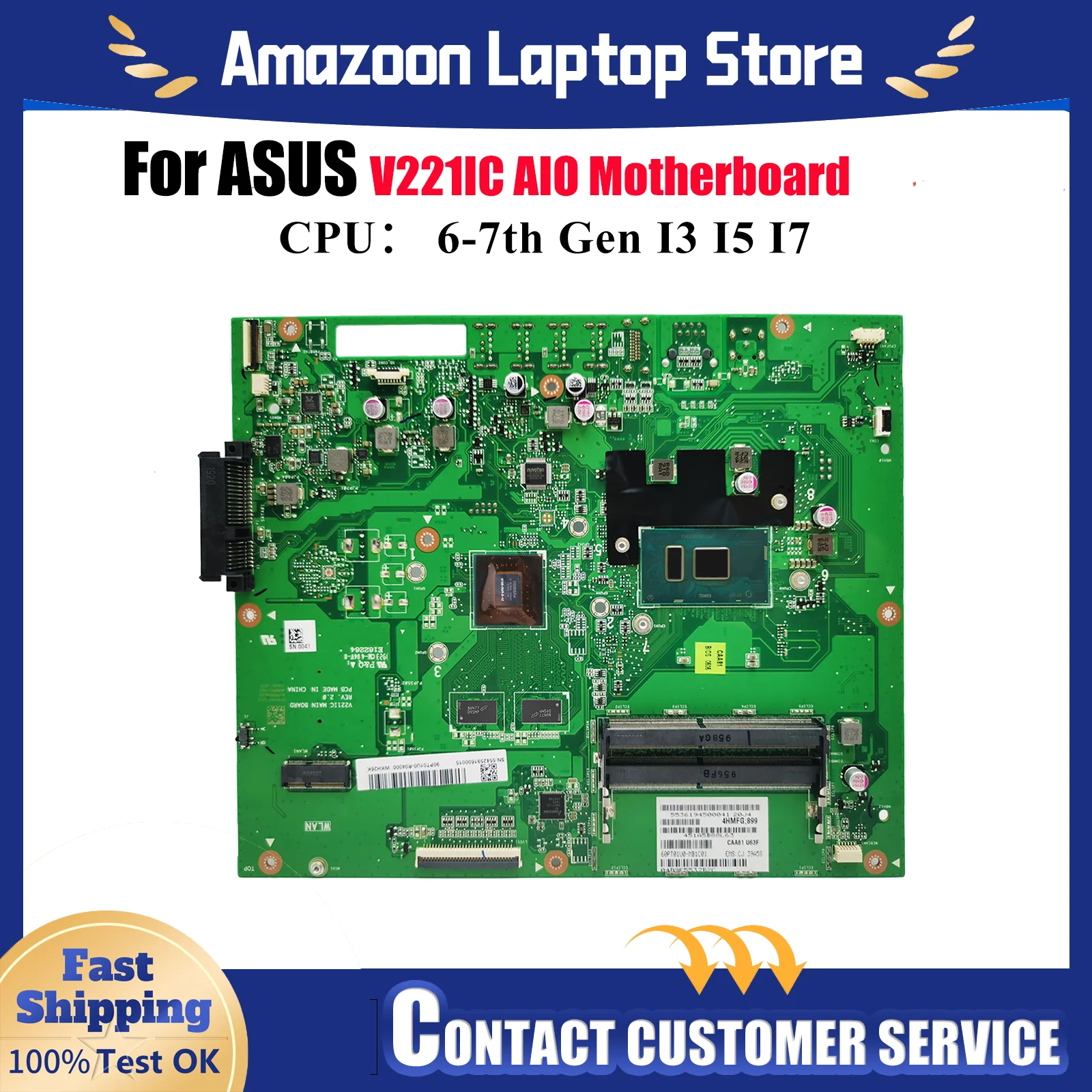 

Материнская плата V221IC для ASUS Vivo AiO V221ID V221IC V221I, материнская плата с процессором I3 I5 I7, 100% тестирование, ОК, быстрая доставка, высокое качество