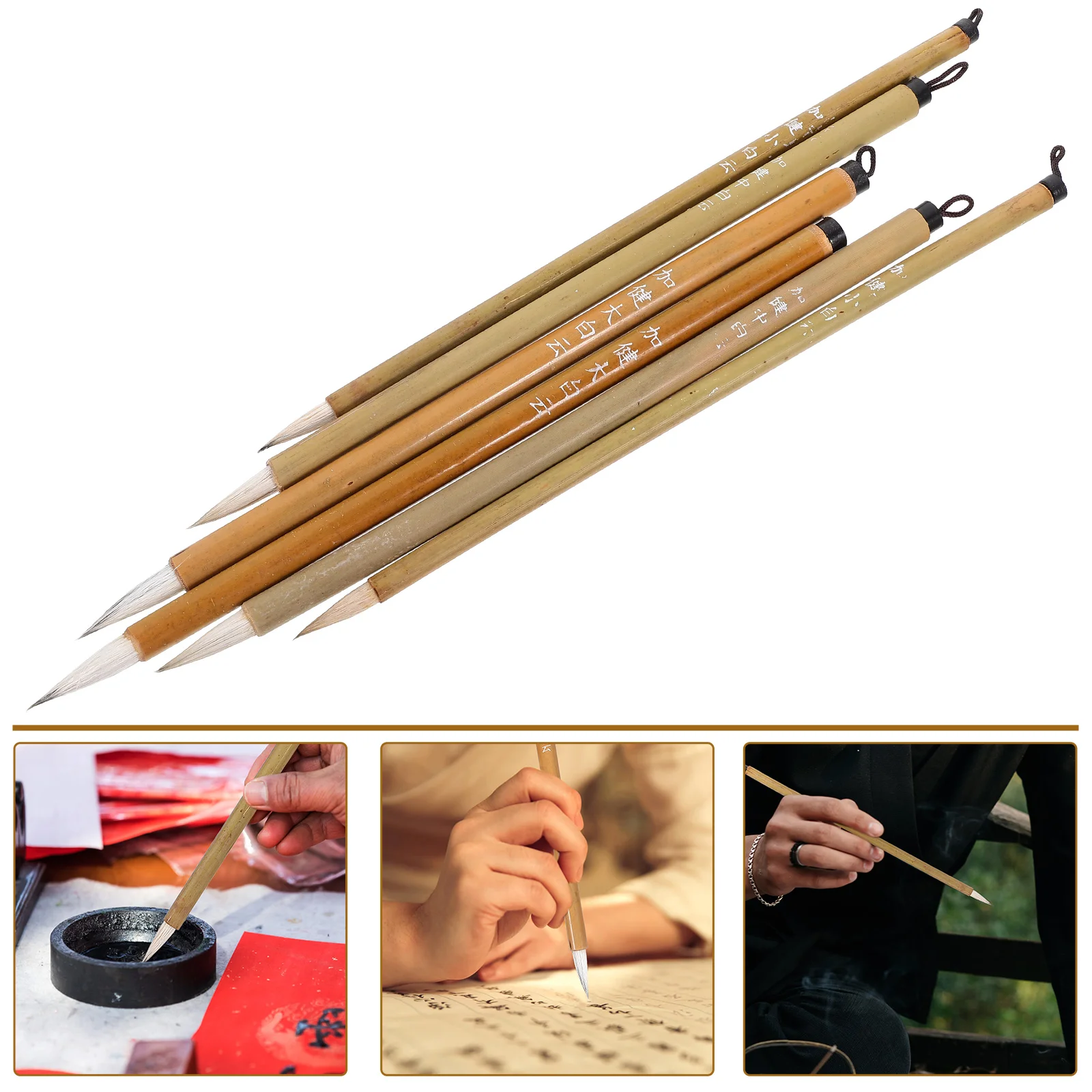 

6 Pcs Jianhao Writing Pen Traditional Calligraphy Chinese Brush Stationery Student