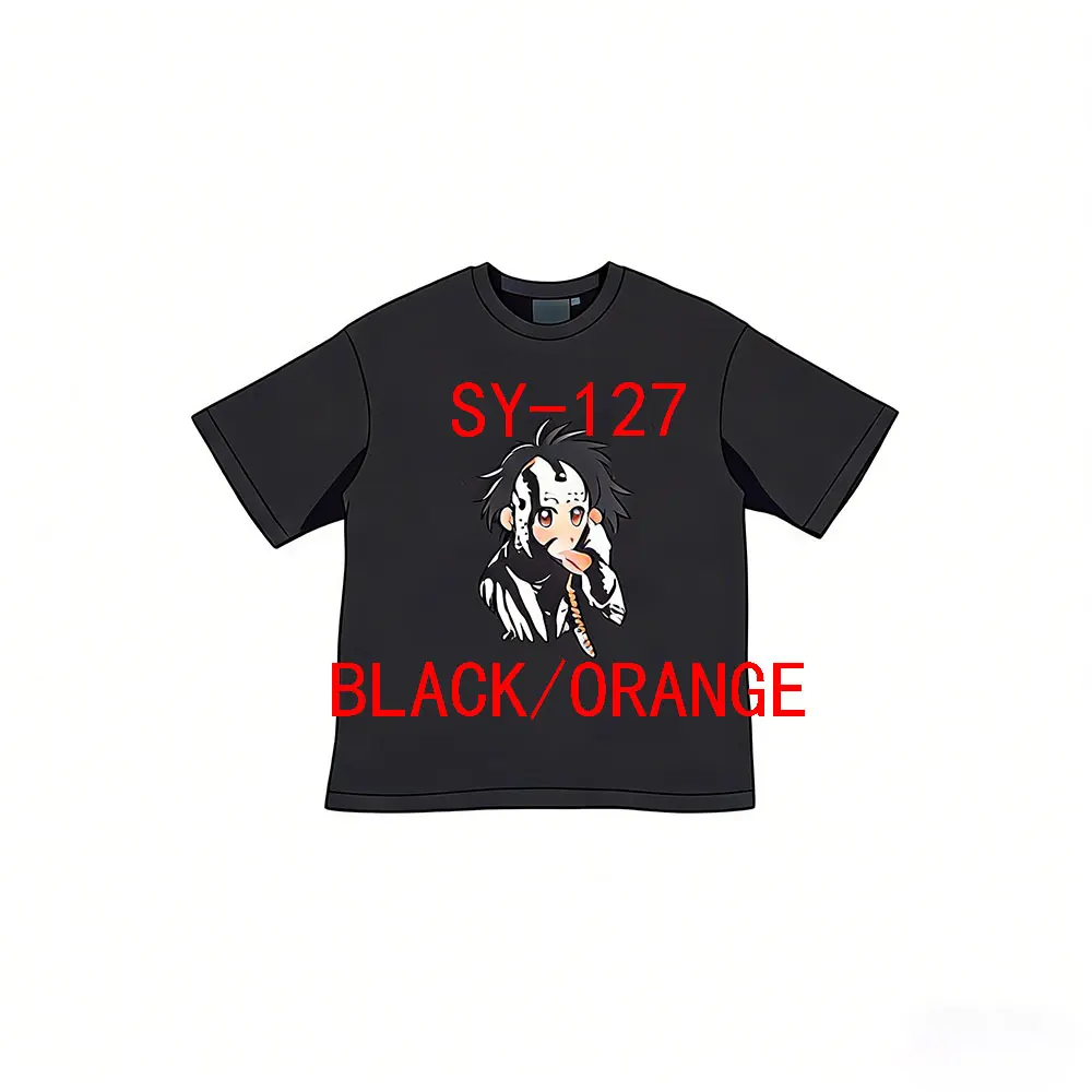

SY-127 Unisex Cotton Short Sleeve Tee Jogger T-shirt Summer Tracksuit Top Jersey HALLOWEEN PHONE TEE-BLACK/ORANGE