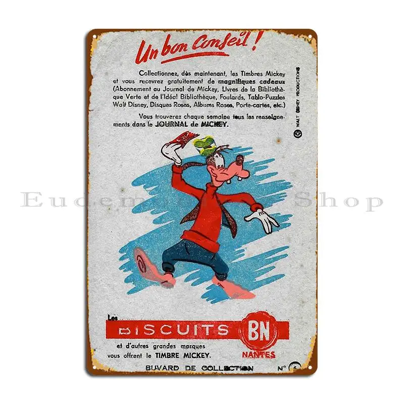 Vintage Advertising Poster Biscuit Lu Choco Bn Biscuiterie Nantaise Dingo Metal Plaque Club Club Bar Customized Tin Sign Poster