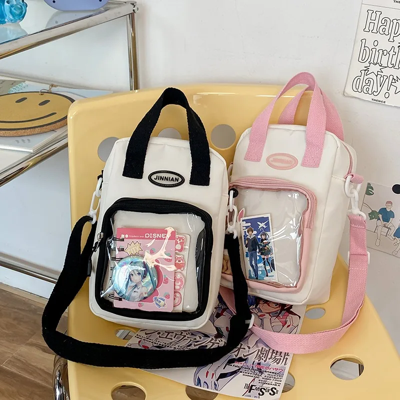 Women Mini Tote Transparent Itabag Girls Y2K Japanese Harajuku Small Crossbody Bags Back School Shoulder Bag Purses and Handbags