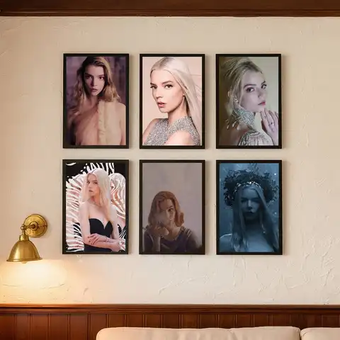 1PC Anya Taylor Joy Actress Poster Self-adhesive Art Waterproof Paper Sticker Coffee House Bar Room Wall Decor