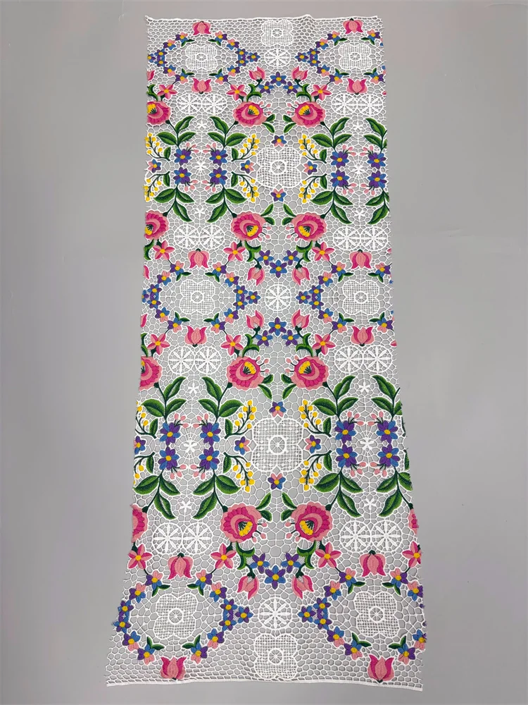 Neuer Stil Nigerianischer Spitzenstoff 2026 Hochwertige Wasserlösliche Bestickte Modische Weiche Spitze 5 Yards – Detail 13