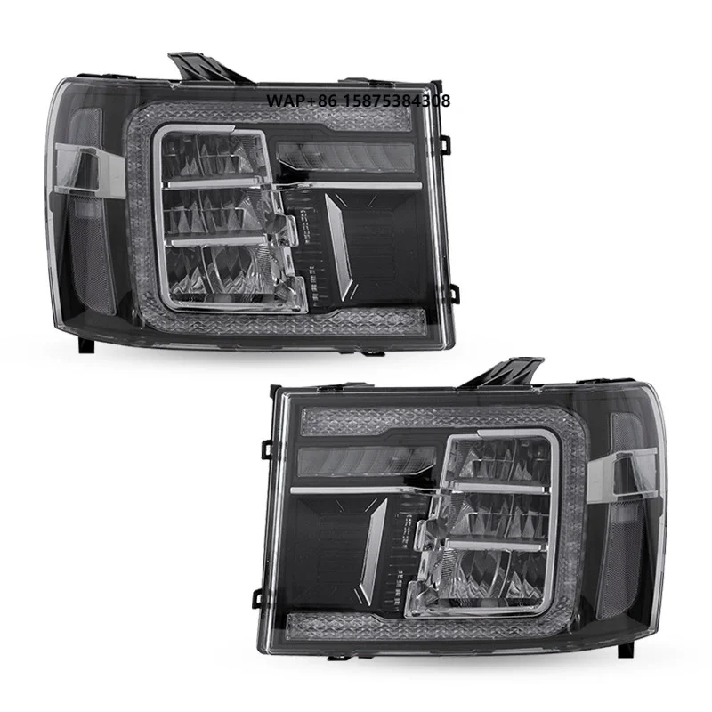 Retrofit 12V 6000K LED Headlight Assembly with Turn Signals White Light Front Universal Fitment