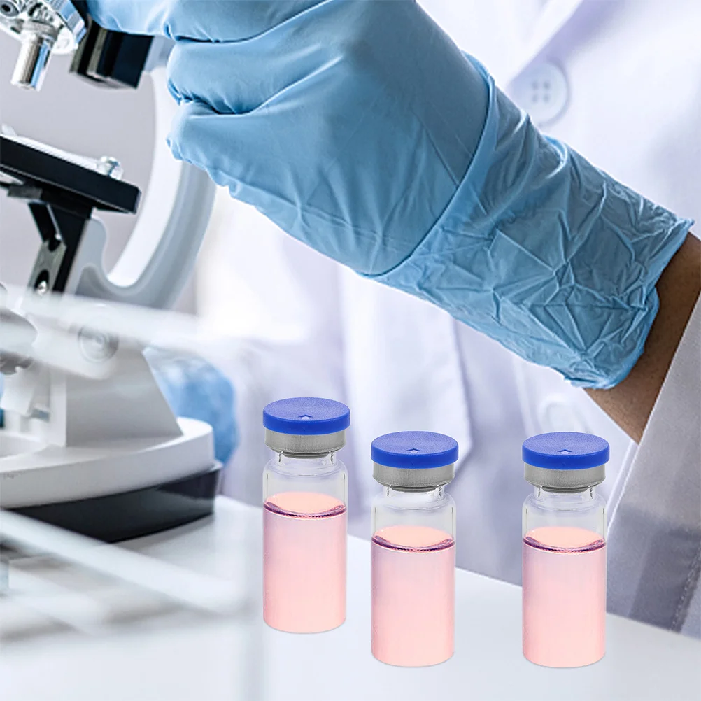 

10Pcs Transparent Glass Vials Caps Flat Bottom Design for Reagent Use Essential Oil Dispensing Sample